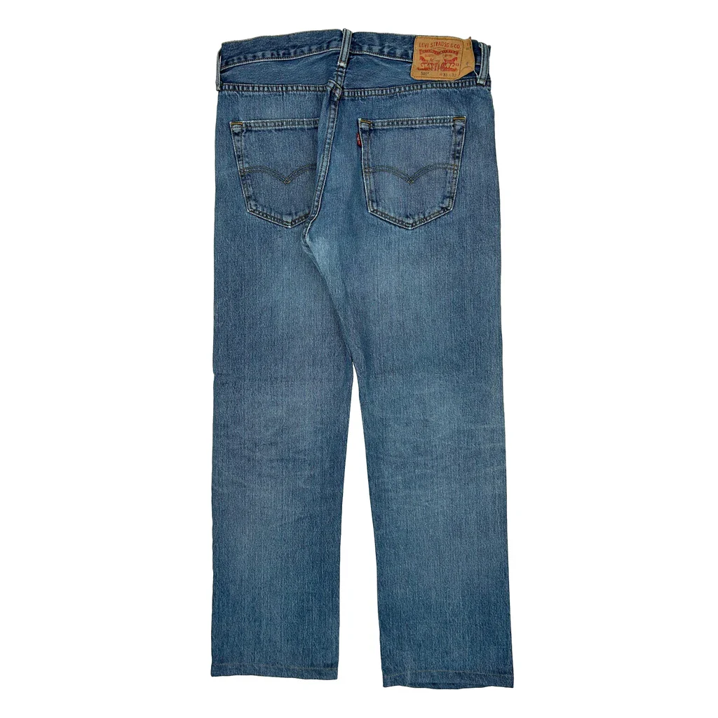 501 Levis Jeans - 33W 32L Blue Cotton