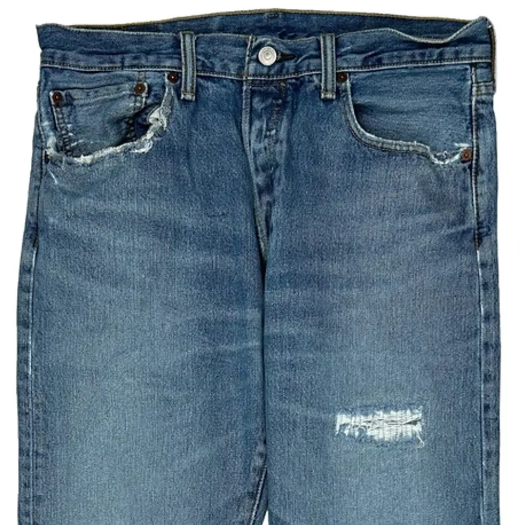 501 Levis Jeans - 33W 32L Blue Cotton - Image 10