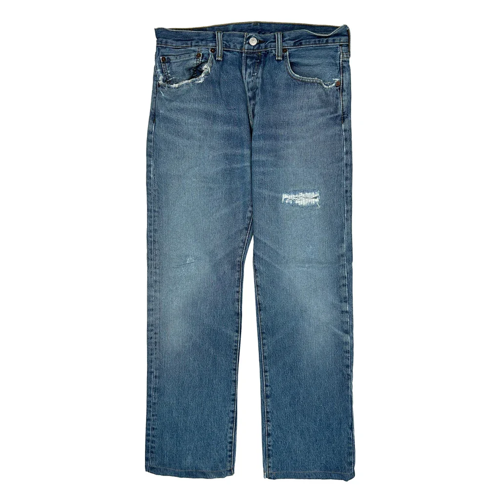 501 Levis Jeans - 33W 32L Blue Cotton - Image 2