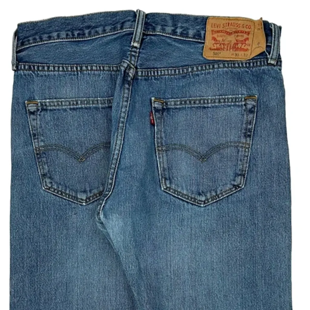 501 Levis Jeans - 33W 32L Blue Cotton - Image 9
