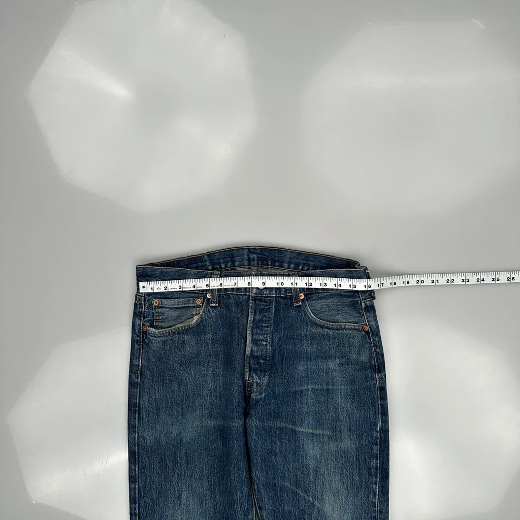 501 Levis Jeans - 34W 30L Blue Cotton - Image 3