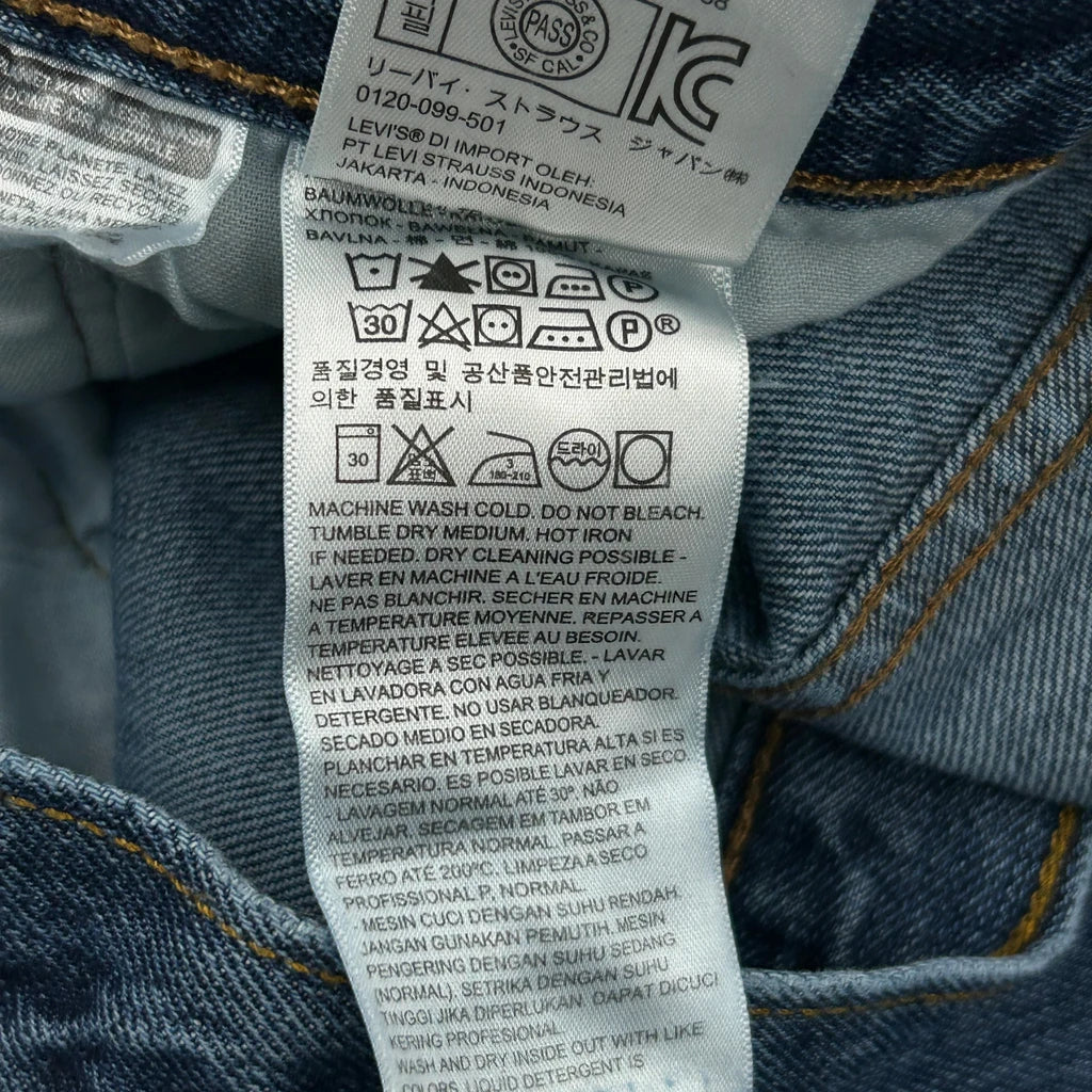 501 Levis Jeans - 34W 27L Blue Cotton - Image 6