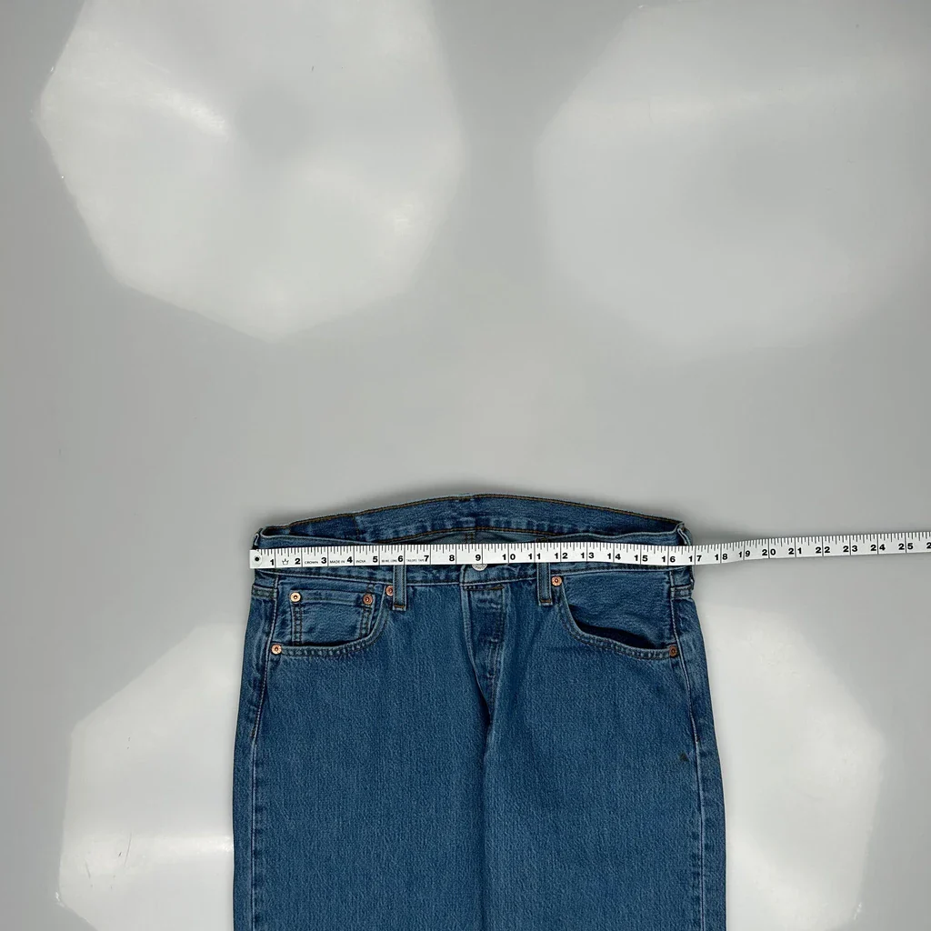 501 Levis Jeans - 34W 34L Blue Denim - Image 3