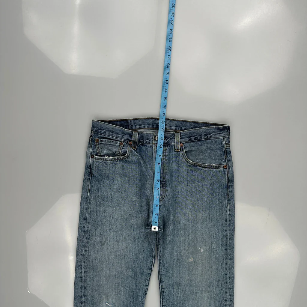 501 Levis Jeans - 34W 29L Blue Denim - Image 4