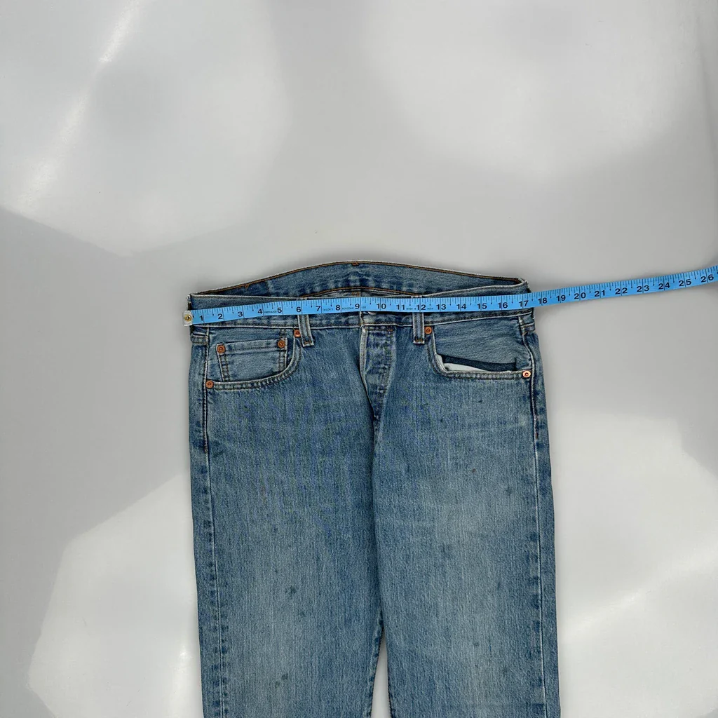 501 Levis Jeans - 34W 30L Blue Cotton - Image 3