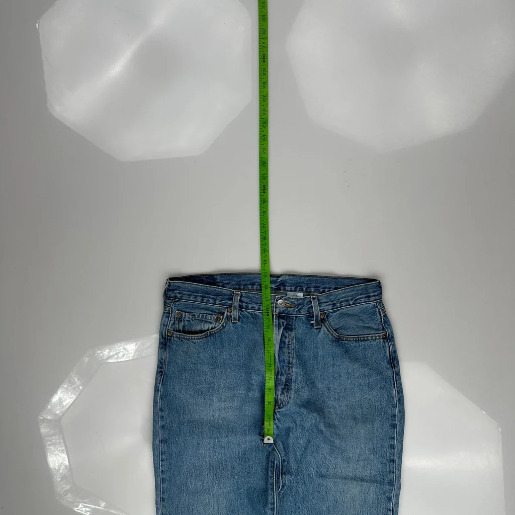 501 Levis Jeans - 34W 24L Blue Denim - Image 4