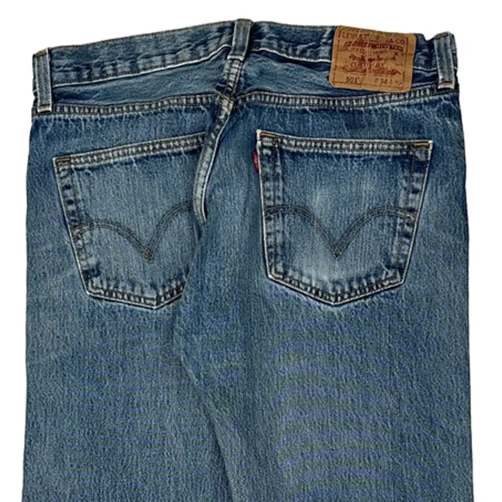 501 Levis Jeans - 34W 31L Blue Denim - Image 7