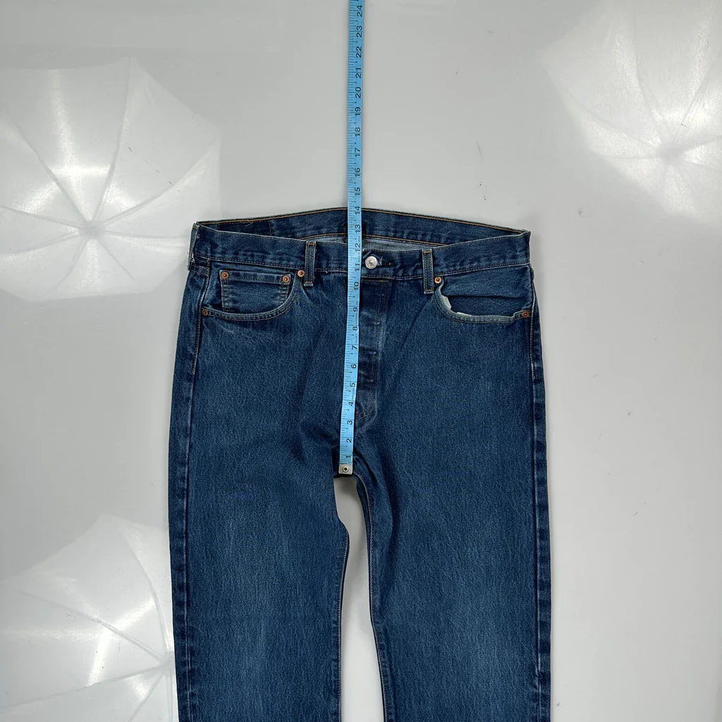 501 Levis Jeans - 34W 34L Blue Cotton - Image 4