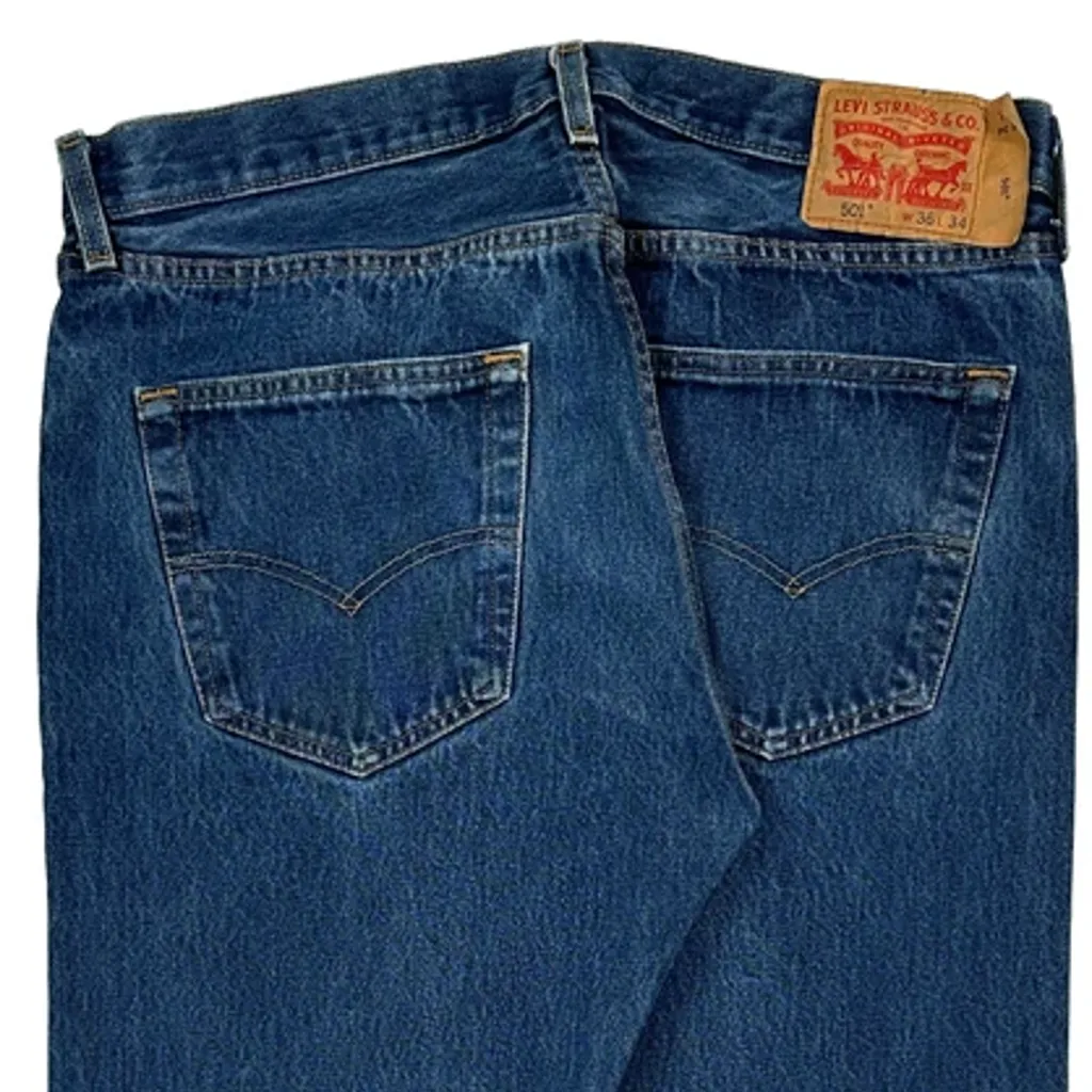 501 Levis Jeans - 34W 34L Blue Cotton - Image 7