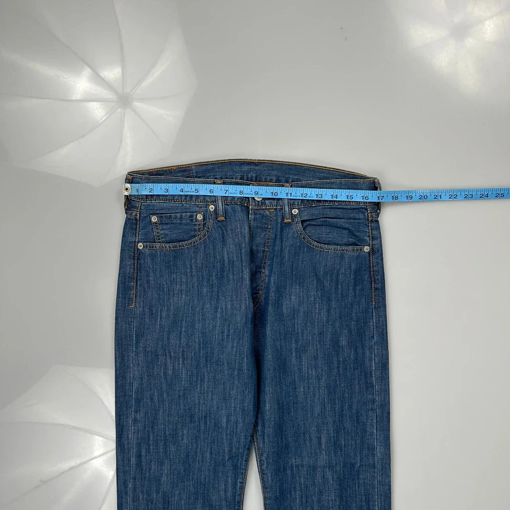501 Levis Jeans - 34W 30L Blue Cotton - Image 3