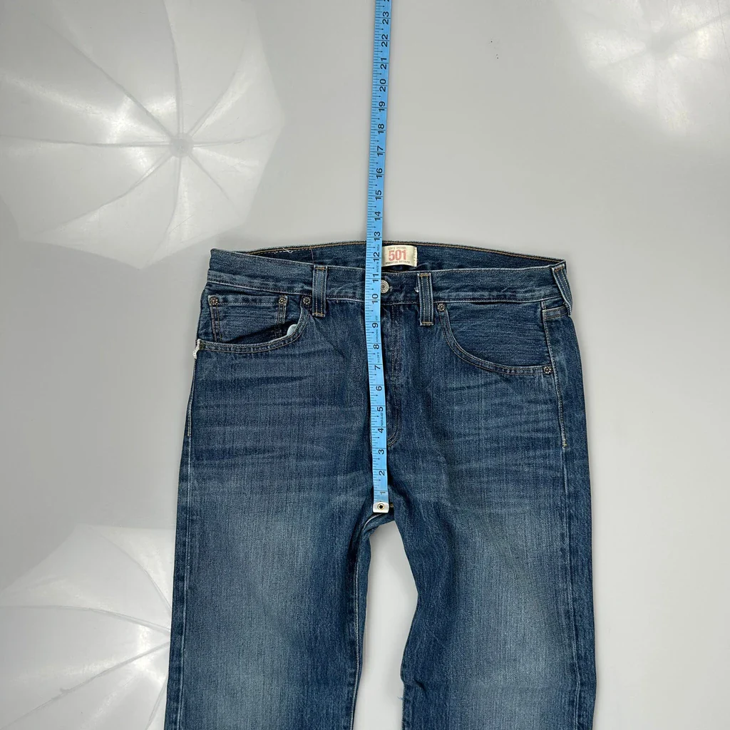 501 Levis Jeans - 34W 30L Blue Cotton - Image 4