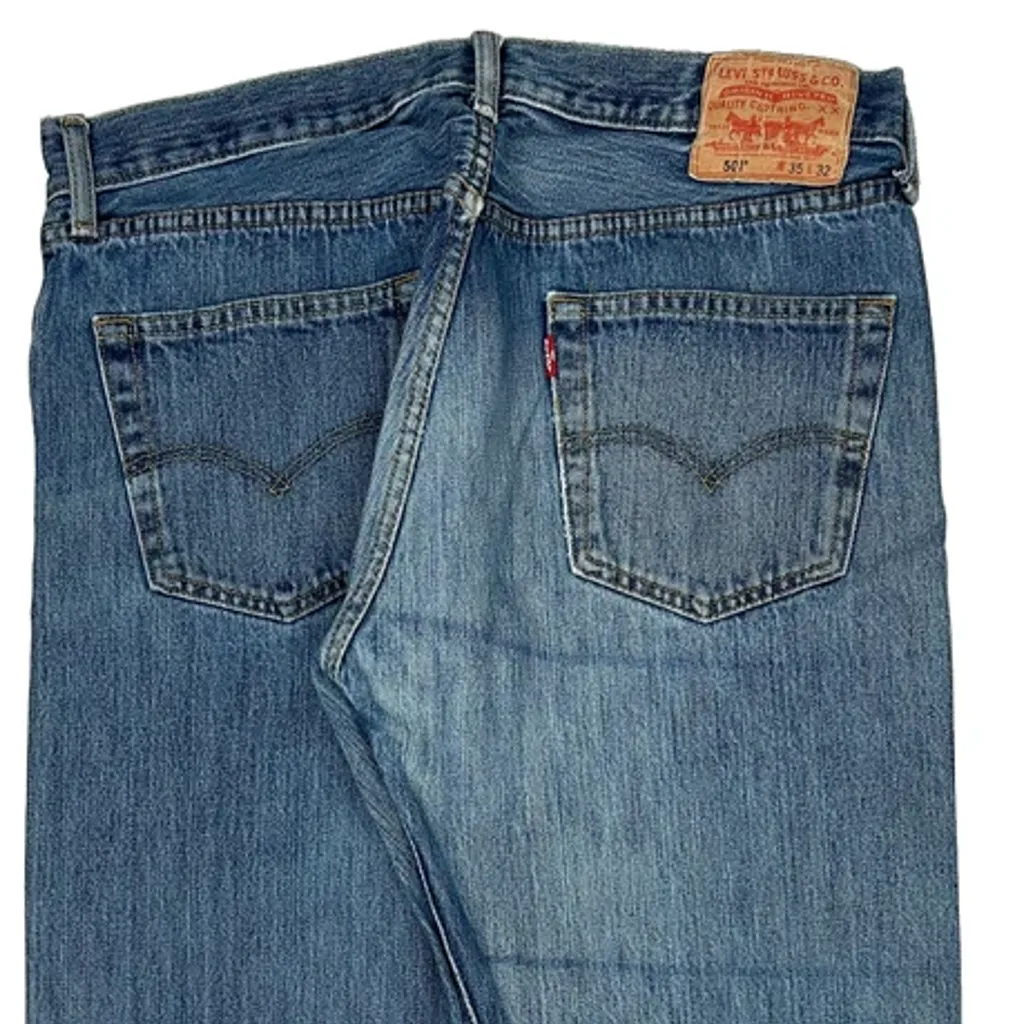 501 Levis Jeans - 35W 32L Blue Cotton - Image 7