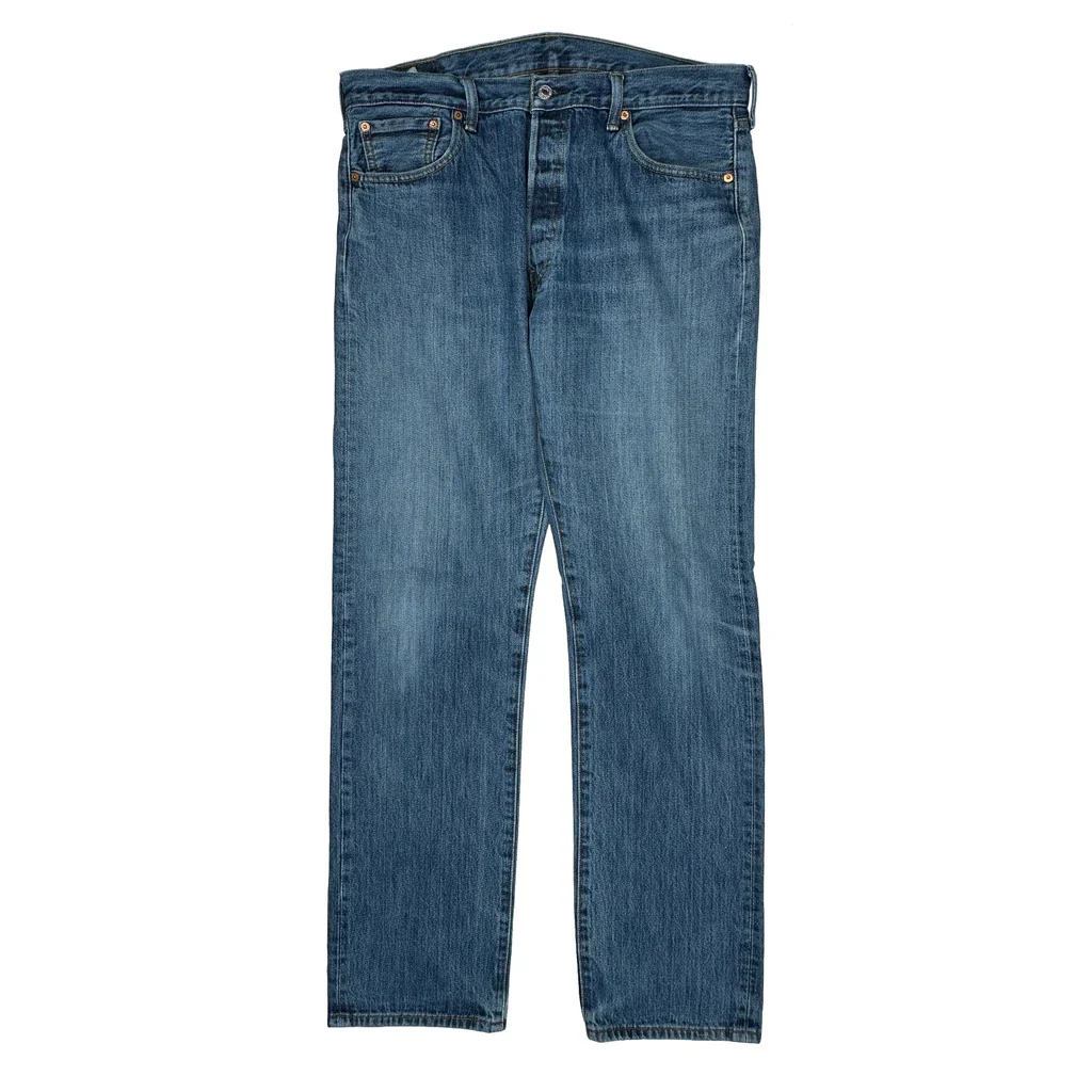 501 Levis Jeans - 36W 34L Blue Cotton - Image 2