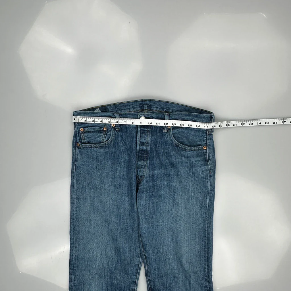 501 Levis Jeans - 36W 34L Blue Cotton - Image 3