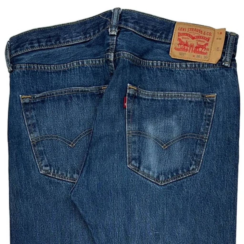501 Levis Jeans - 36W 29L Blue Cotton - Image 8