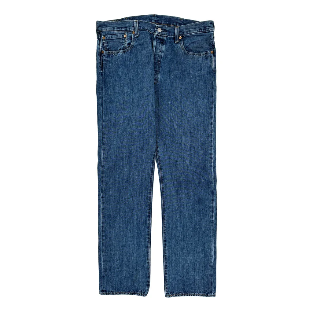 501 Levis Jeans - 36W 35L Blue Denim - Image 2