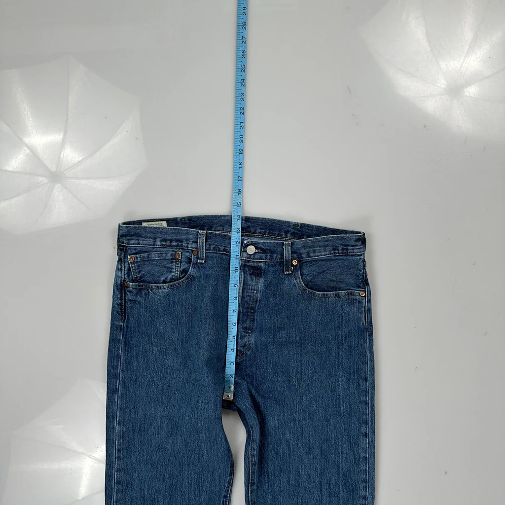 501 Levis Jeans - 36W 35L Blue Denim - Image 4