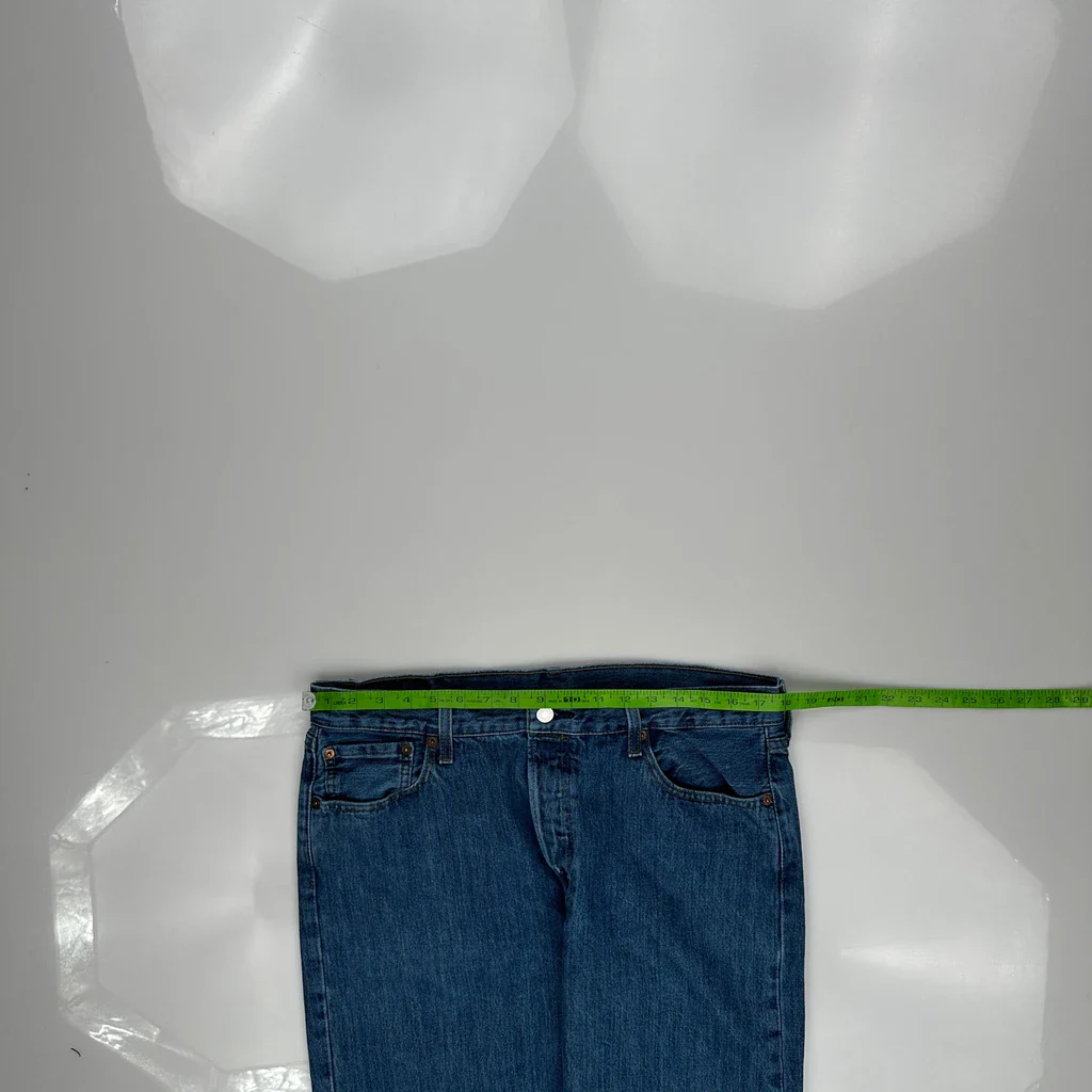 501 Levis Jeans - 36W 32L Blue Denim - Image 3