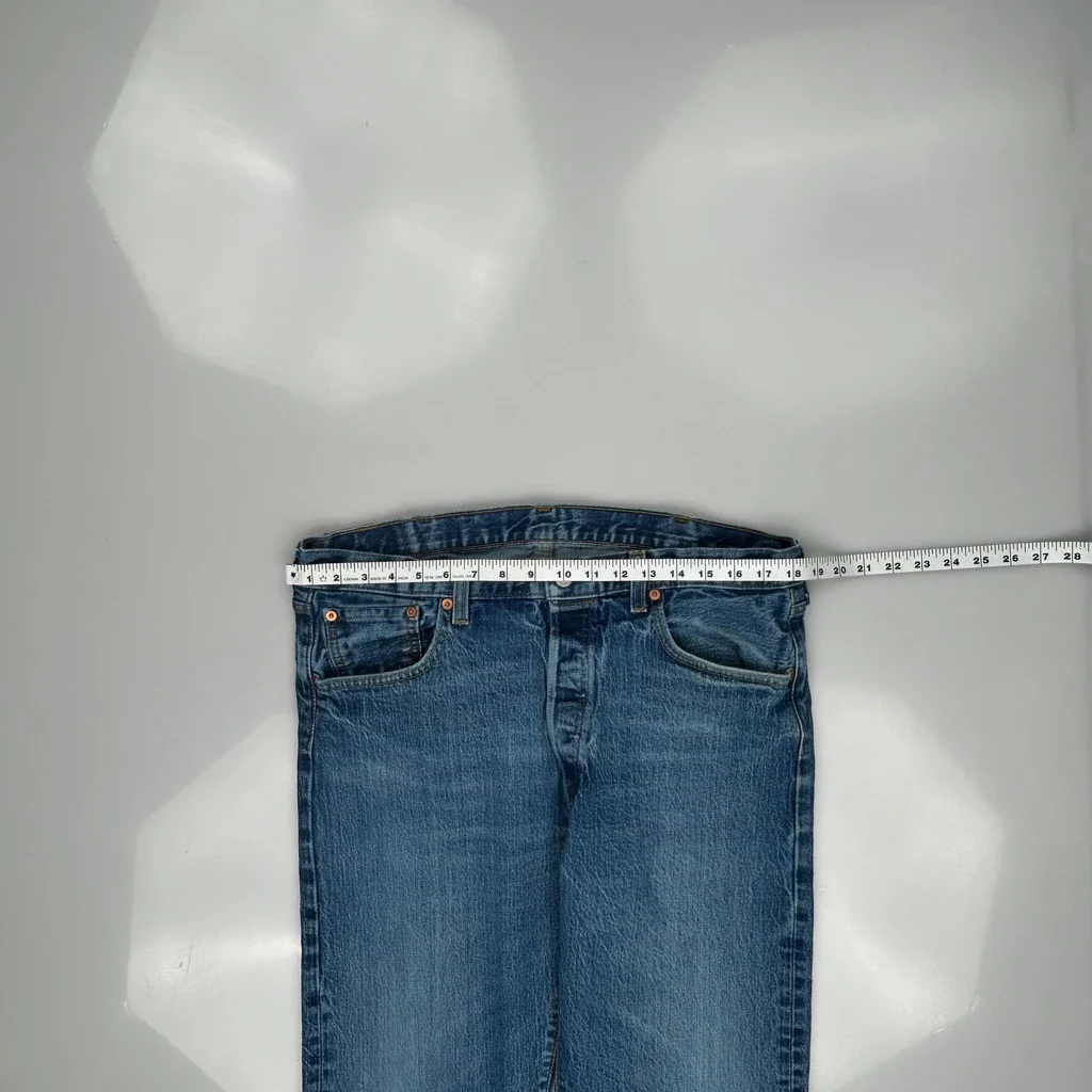 501 Levis Jeans - 38W 34L Blue Cotton - Image 3