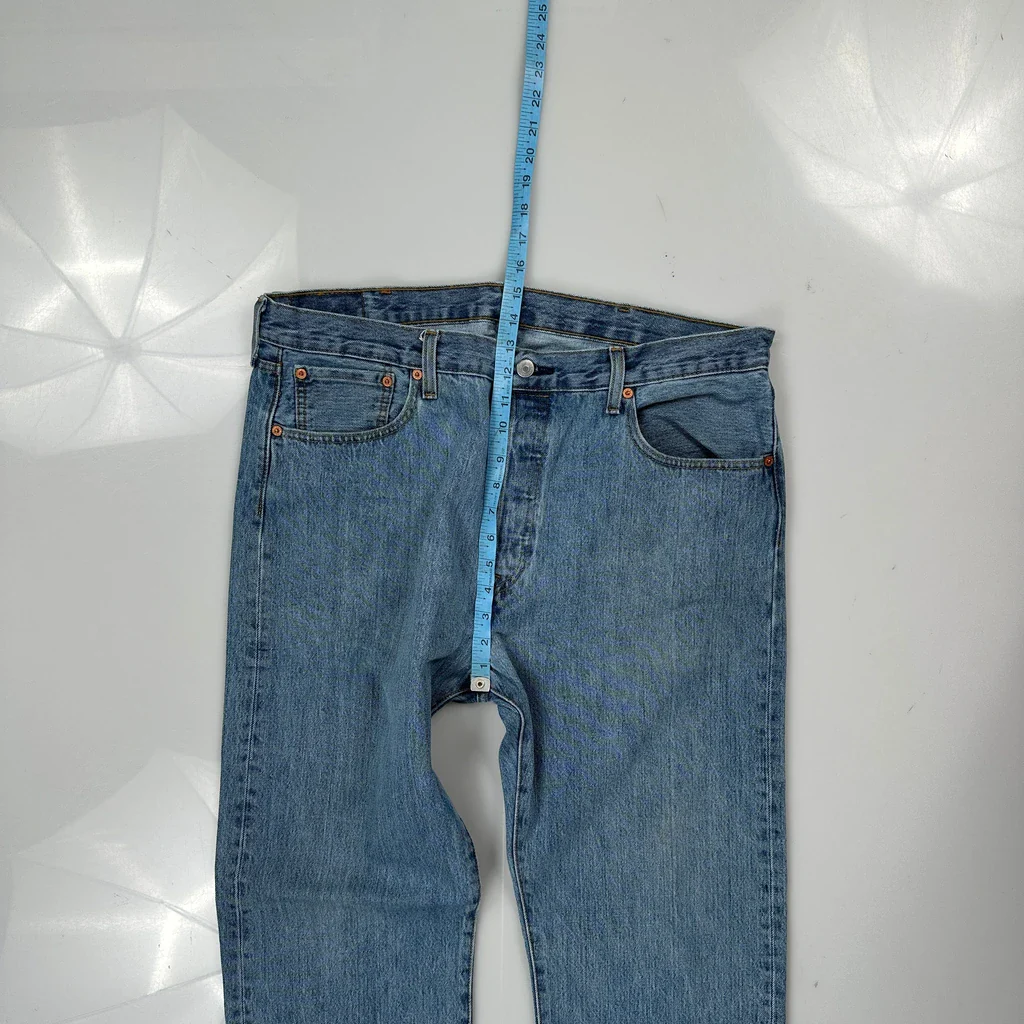 501 Levis Jeans - 38W 34L Blue Cotton - Image 4