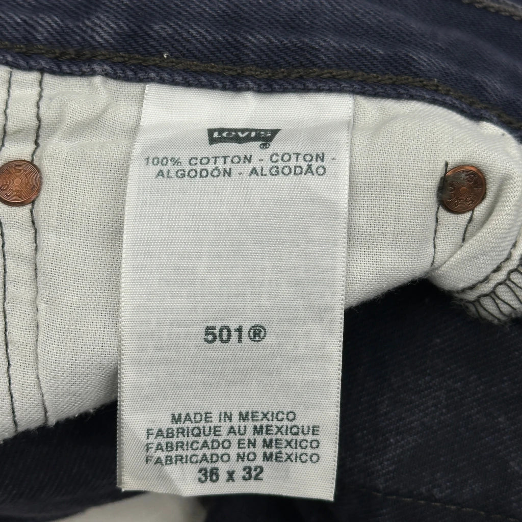 501 Levis Jeans - 36W 28L Dark Wash Cotton - Image 3