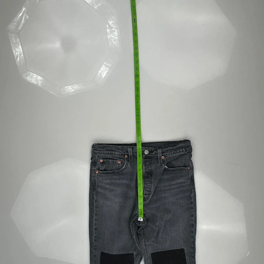 501 Levis Patched Jeans - 29W 27L Gray Cotton - Image 4