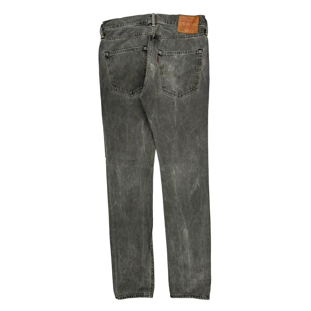 501 Levis Slim Fit Jeans - 32W 33L Grey Cotton
