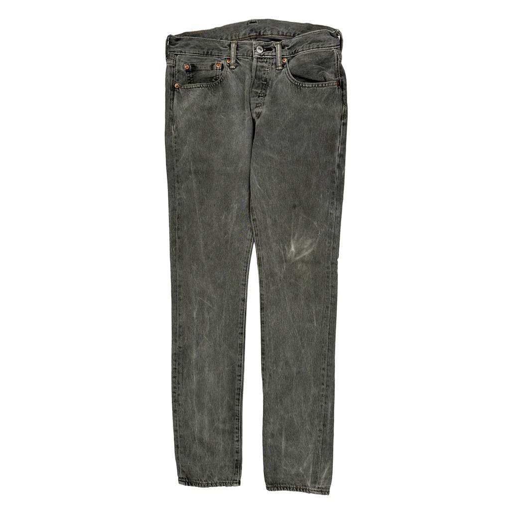 501 Levis Slim Fit Jeans - 32W 33L Grey Cotton - Image 2