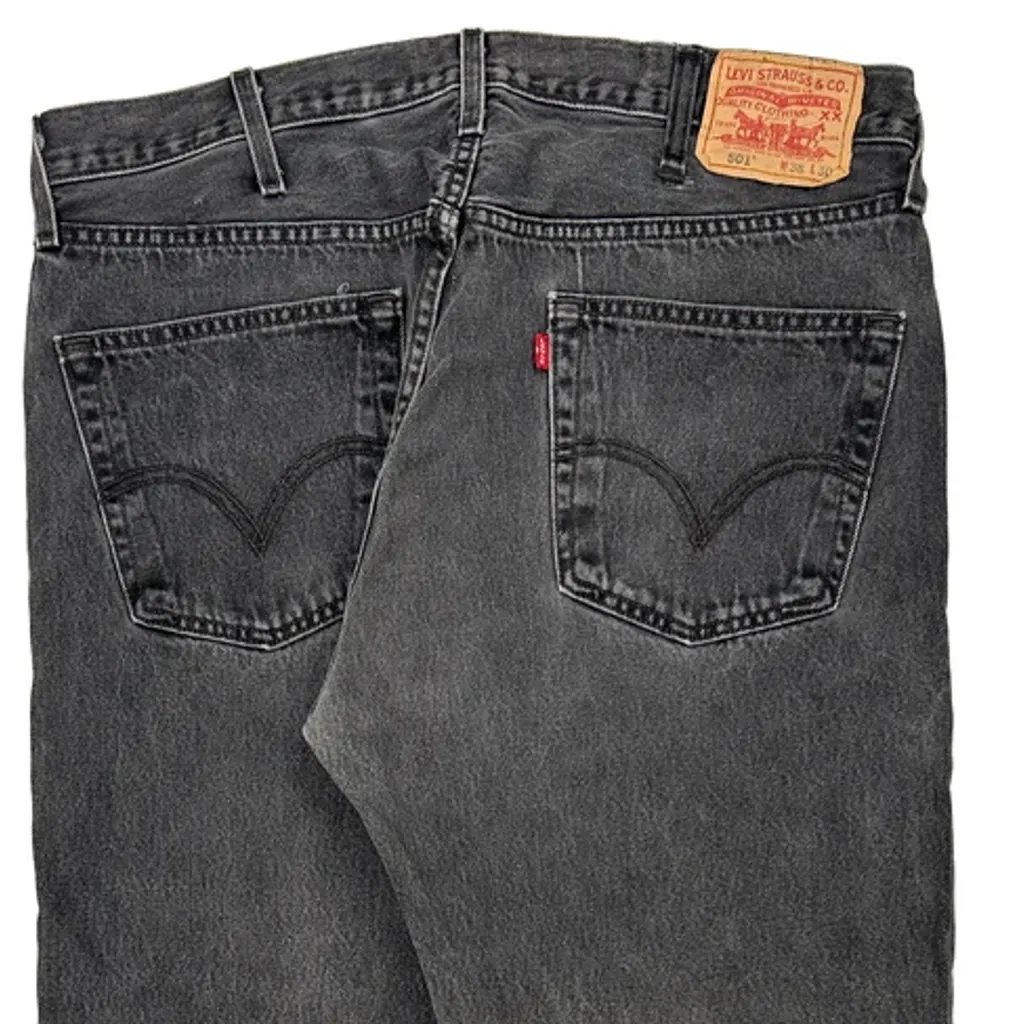 501 Levis Jeans - 38W 28L Grey Denim - Image 6