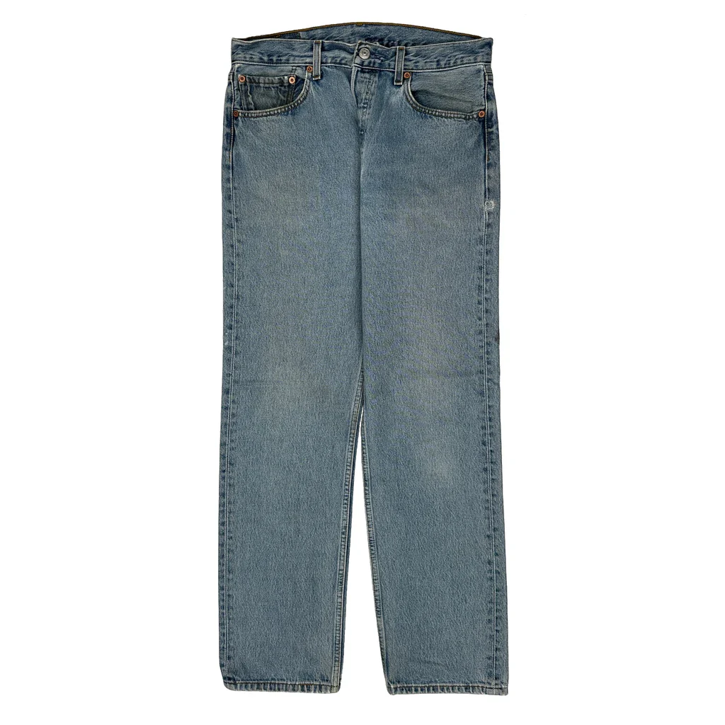 501 Levis Jeans - 32W 31L Light Wash Cotton - Image 2