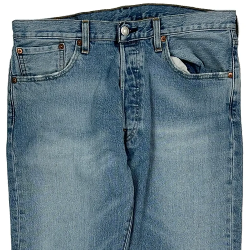 501 Levis Jeans - 32W 30L Light Wash Cotton - Image 10