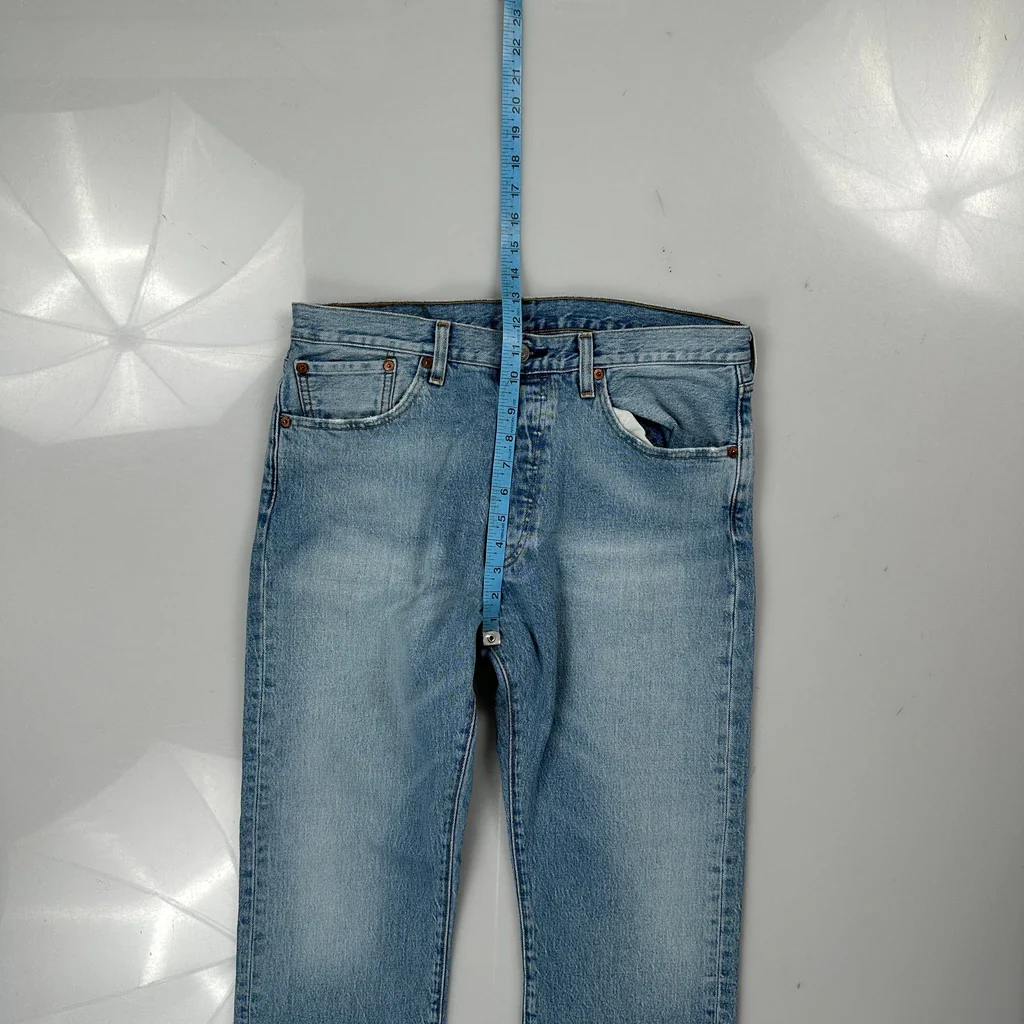 501 Levis Jeans - 32W 30L Light Wash Cotton - Image 4