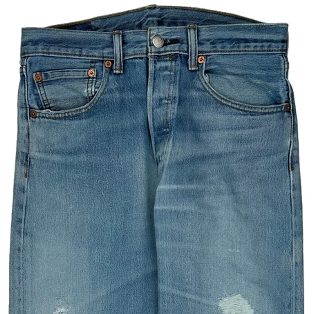 501 Levis Jeans - 33W 32L Light Wash Cotton - Image 11