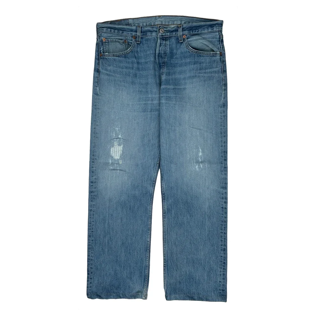 501 Levis Jeans - 34W 29L Light Wash Denim - Image 2