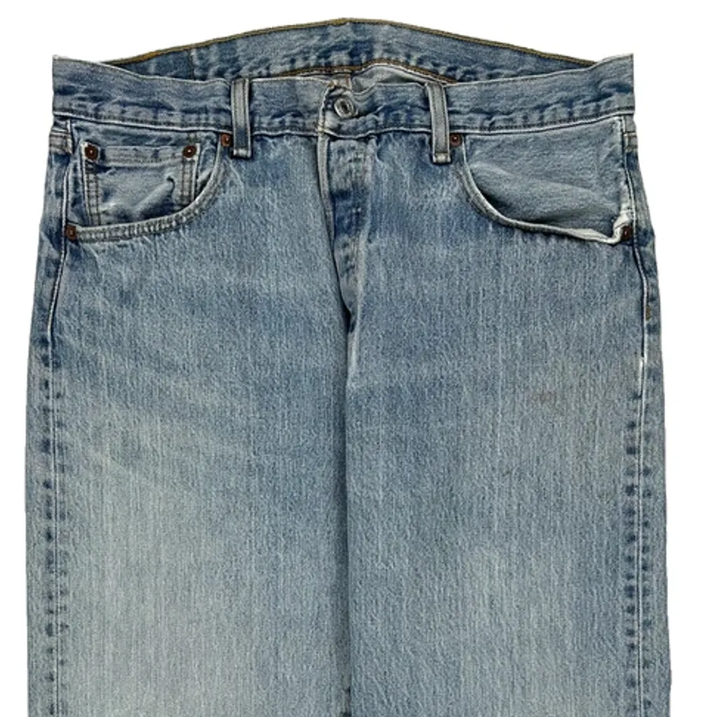 501 Levis Jeans - 34W 29L Light Wash Denim - Image 8