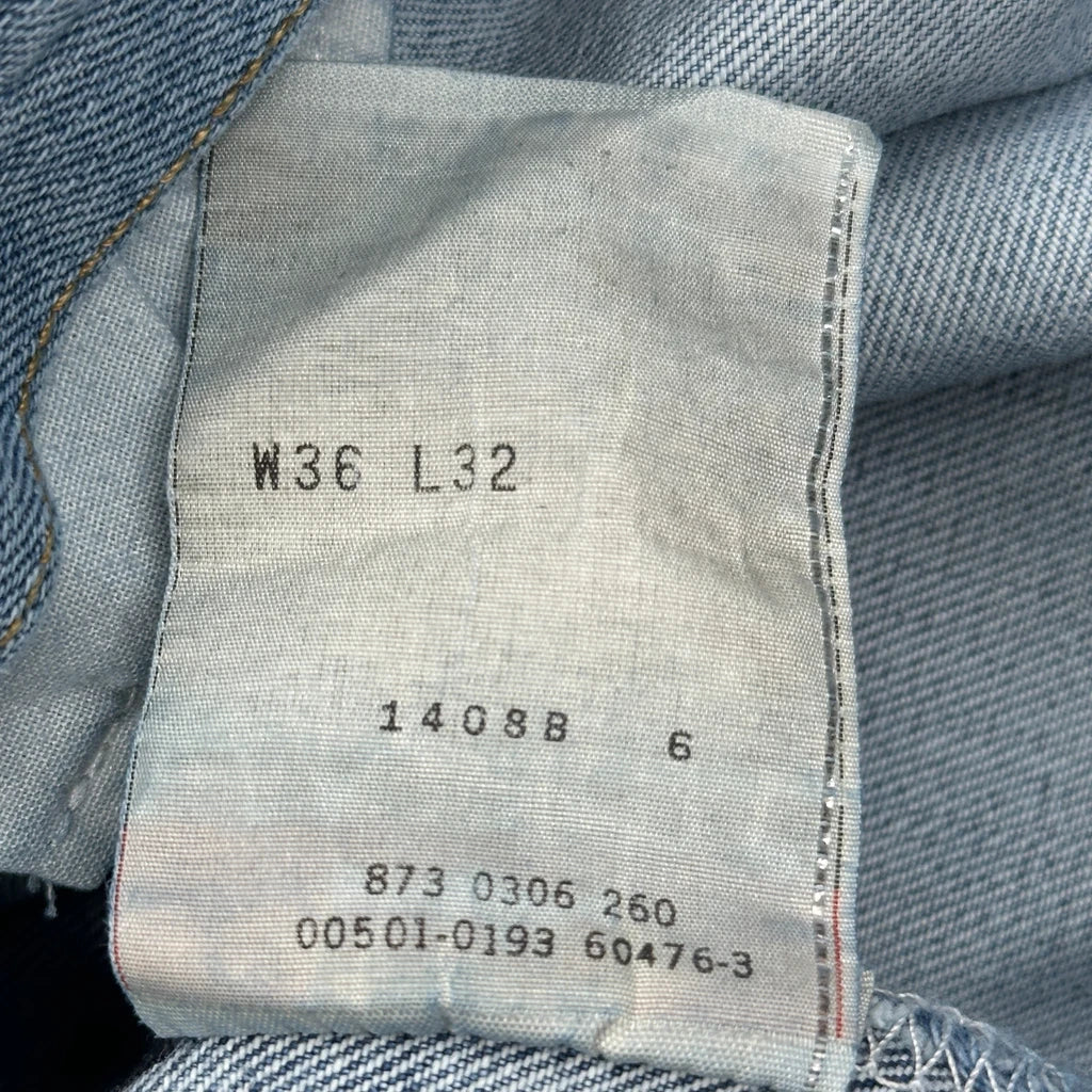 501 Levis Jeans - 36W 32L Light Wash Cotton - Image 6