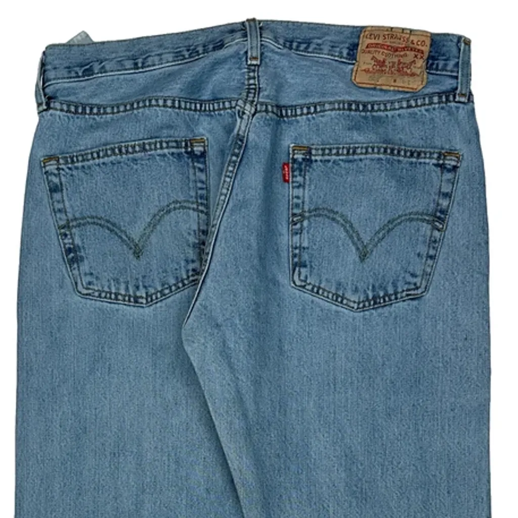 501 Levis Jeans - 36W 32L Light Wash Cotton - Image 9
