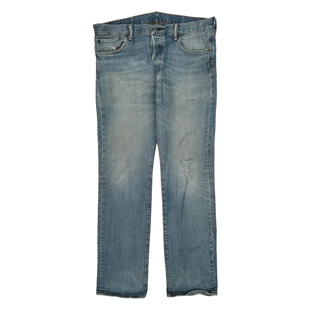 501 Levis Jeans - 36W 32L Light Wash Cotton - Image 2