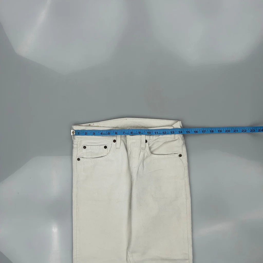 501 Levis Slim Fit Jeans - 28W 28L White Cotton - Image 3