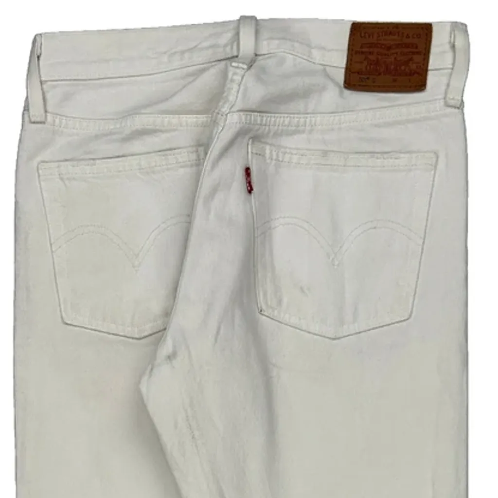 501 Levis Slim Fit Jeans - 28W 28L White Cotton - Image 7