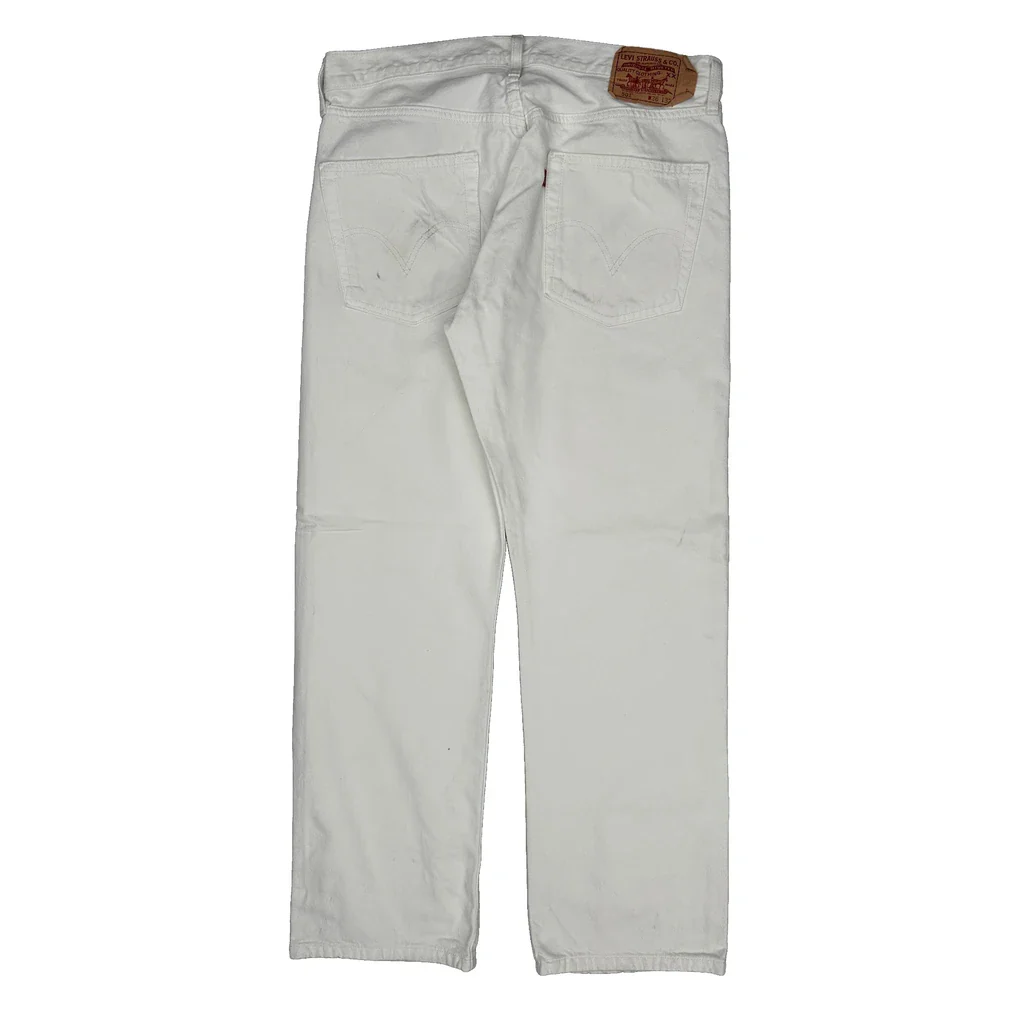 501 Levis Jeans - 36W 32L White Cotton