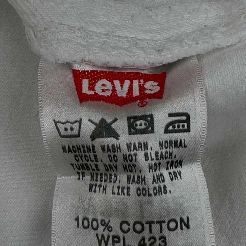 501 Levis Jeans - 36W 32L White Cotton - Image 7