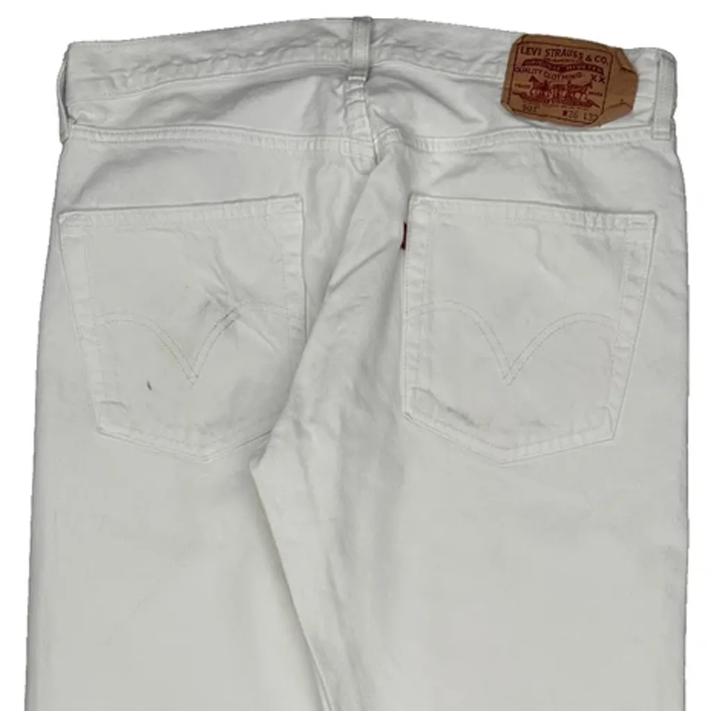 501 Levis Jeans - 36W 32L White Cotton - Image 9
