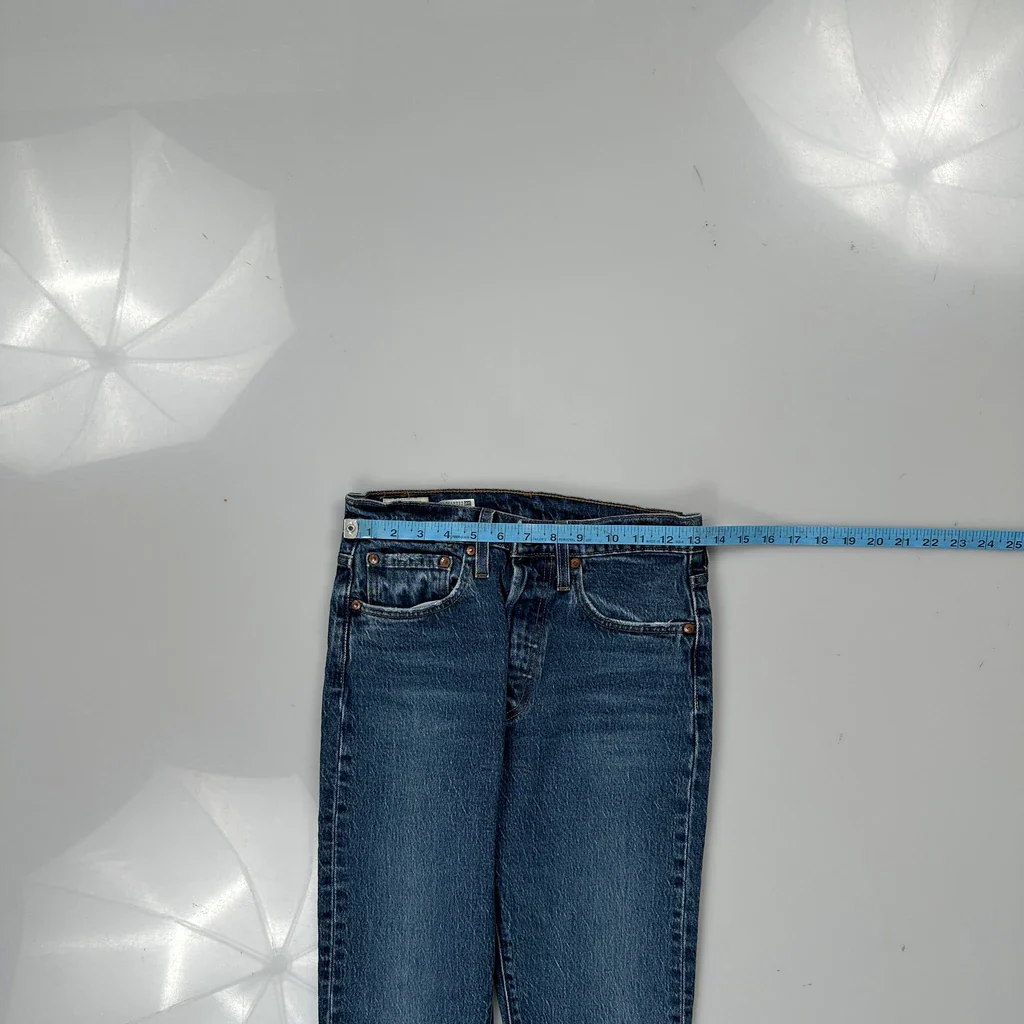 501 Levis Jeans - 26W UK 6 Blue Denim - Image 3