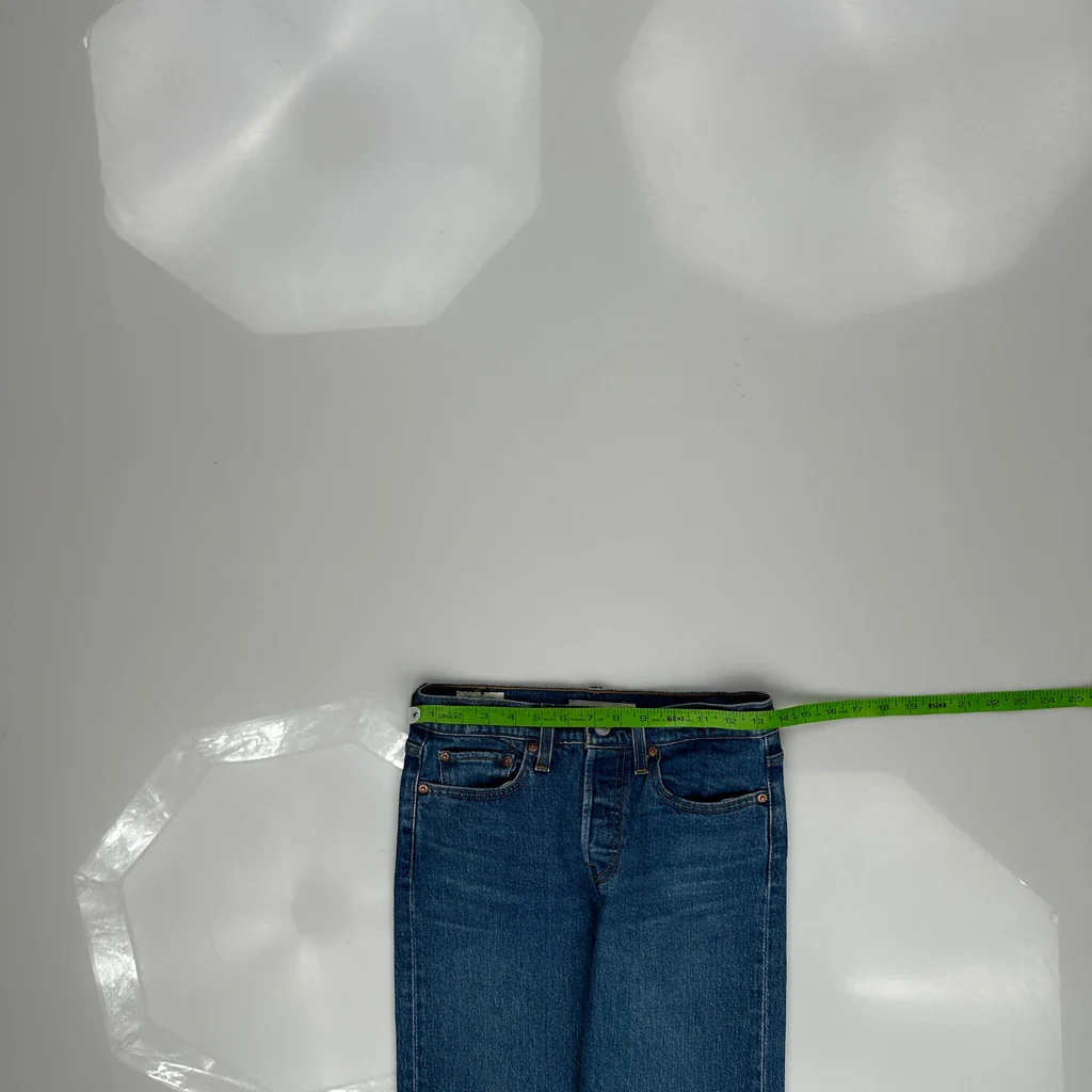 501 Levis Skinny Jeans - 27W UK 8 Blue Cotton - Image 3