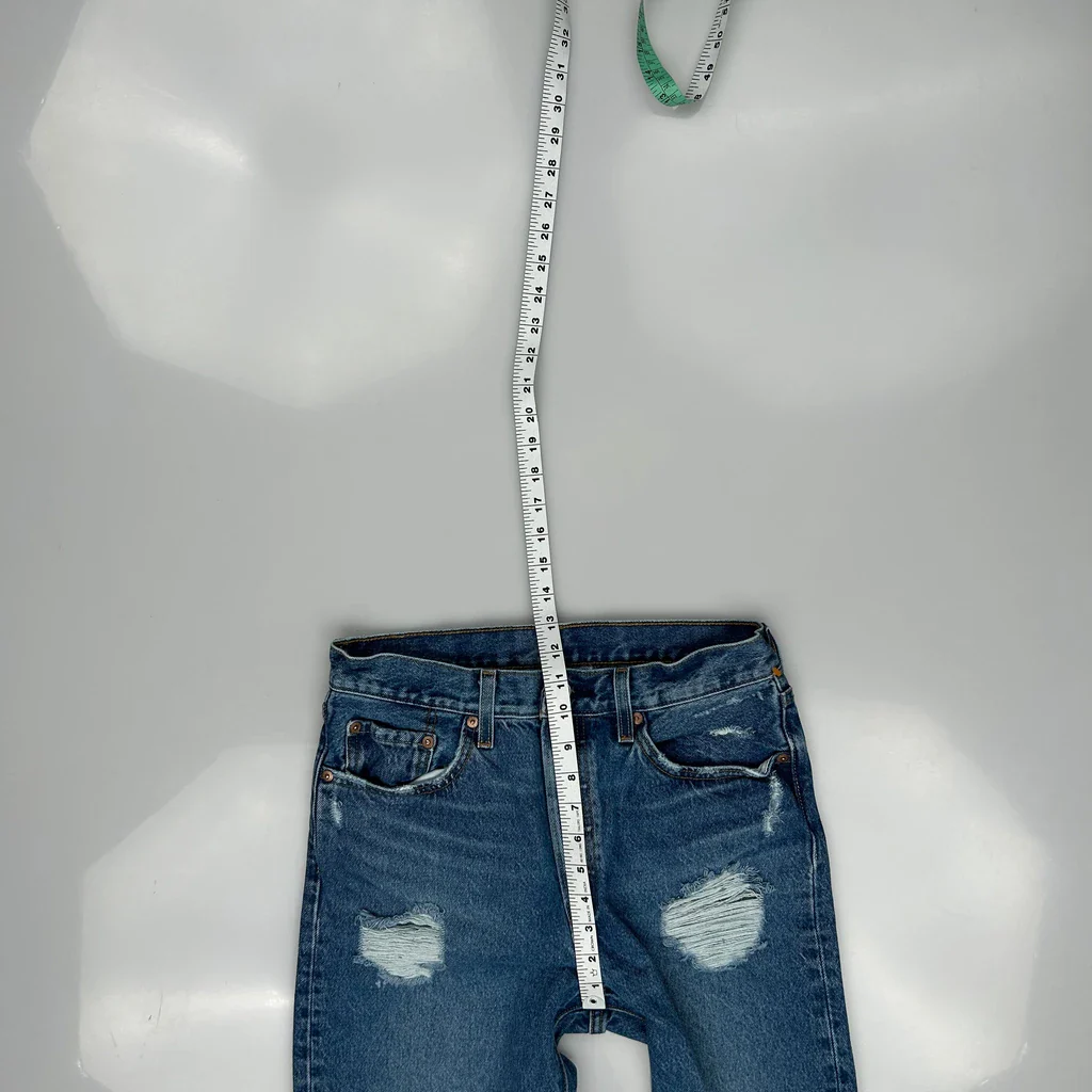 501 Levis Jeans - 28W UK 8 Blue Cotton - Image 4