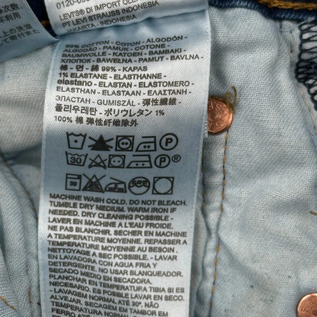 501 Levis Slim Fit Jeans - 29W UK 10 Blue Cotton - Image 7