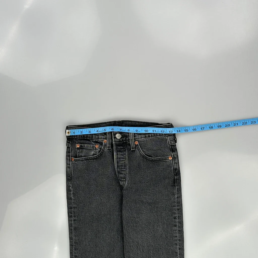 501 Levis Skinny Jeans - 26W UK 6 Grey Cotton - Image 3