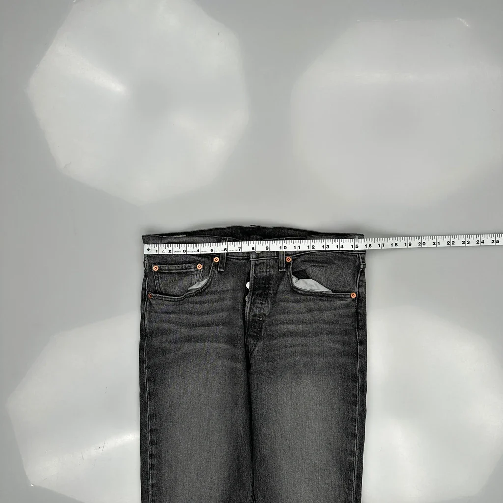 501 Levis Slim Fit Jeans - 31W UK 12 Grey Cotton - Image 3