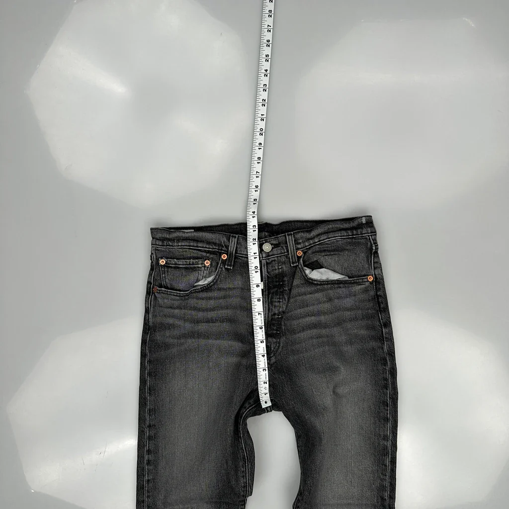 501 Levis Slim Fit Jeans - 31W UK 12 Grey Cotton - Image 4